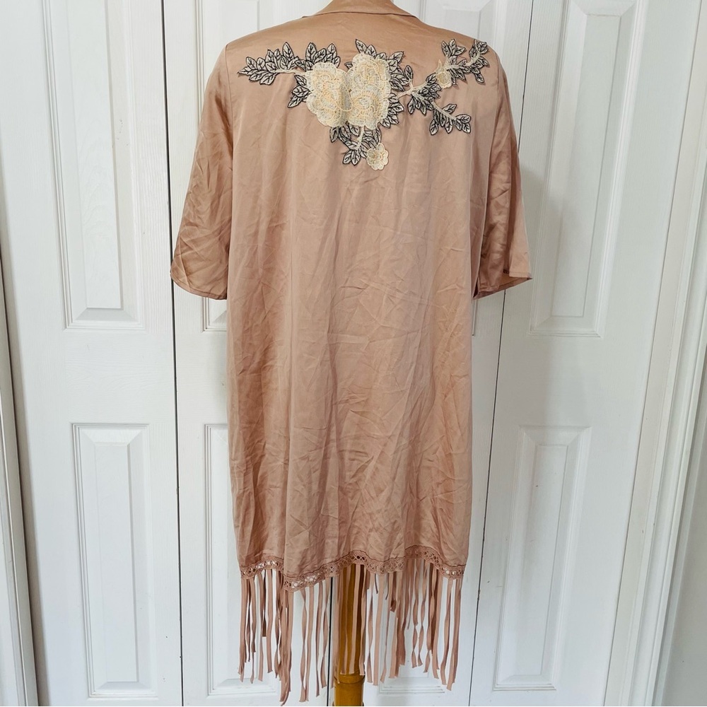 Charlotte Russe Brown Open Front Kimono Coverup